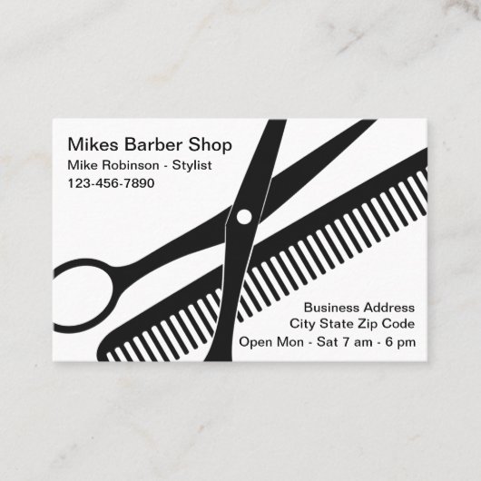 Eenvoudige Bold Modern Barber Shop Visitekaartje (Voorkant)