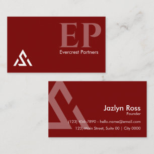 Eenvoudige Bold Modern Rood Rich Crimson esthetiek Visitekaartje