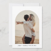 Eenvoudige boog foto QR code bruiloft Kaart (Achterkant)