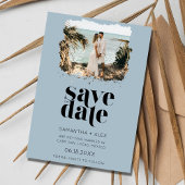 Eenvoudige boog foto strand bruiloft opslaan van d save the date