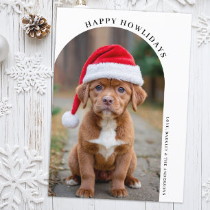 Eenvoudige boog Kerstmis Custom Pet Dog Foto Feestdagenkaart