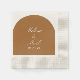 Eenvoudige boog terracotta vorm monogram servet
