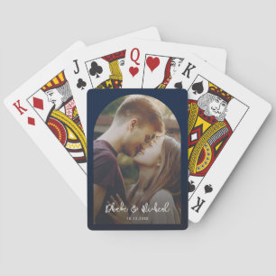 Eenvoudige boogfoto Navy Blue Pokerkaarten