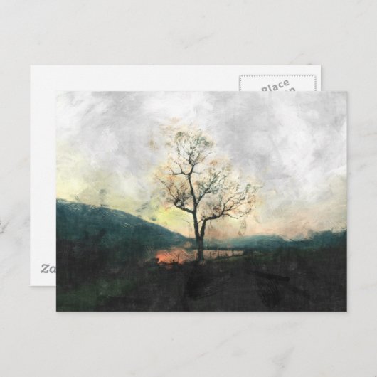 Eenvoudige boom briefkaart (Voorkant / Achterkant)