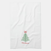 Eenvoudige boom met boog moderne kerst theedoek (Verticaal)