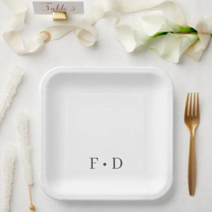 Eenvoudige Borden van elegant papier in wit formaa Papieren Bordje