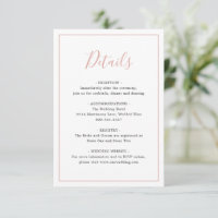 Eenvoudige Border Blush Roze Elegant Bruiloft
