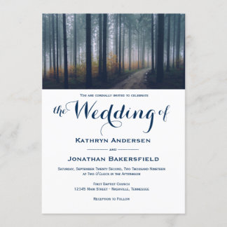Eenvoudige Bos Fall Wedding Uitnodigingen
