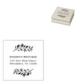 Eenvoudige Botanical met Bedrijfsnaam en Adres Rubberstempel (Gestempeld)