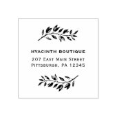 Eenvoudige Botanical met Bedrijfsnaam en Adres Rubberstempel (Afrduk)