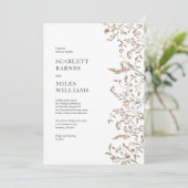 Eenvoudige Botanische Boho Bruiloft Kaart (Staand voorkant)