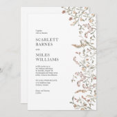 Eenvoudige botanische Boho Wedding Kaart (Voorkant / Achterkant)