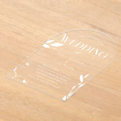 Eenvoudige botanische bruiloft acryl uitnodigingen (Laagn)