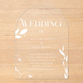 Eenvoudige botanische bruiloft acryl uitnodigingen (Voorkant)