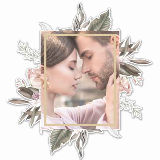 Eenvoudige botanische foto sticker (Voorkant)