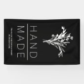 Eenvoudige Botanische Minimalistische Handgemaakte Spandoek (Horizontaal)