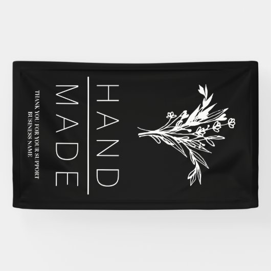 Eenvoudige Botanische Minimalistische Handgemaakte Spandoek (Horizontaal)