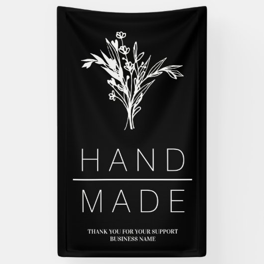 Eenvoudige Botanische Minimalistische Handgemaakte Spandoek (Verticaal)