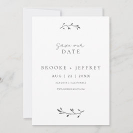 Eenvoudige Botanische Moderne Minimalistische Foto Save The Date