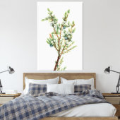 Eenvoudige Botanische Mountain Juniper Canvas Afdruk (Insitu (Slaapkamer))