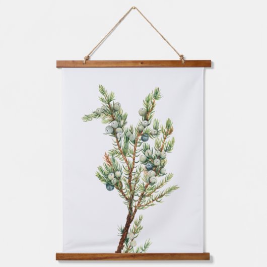Eenvoudige Botanische Mountain Juniper Hangend Wandkleed (Voorkant)
