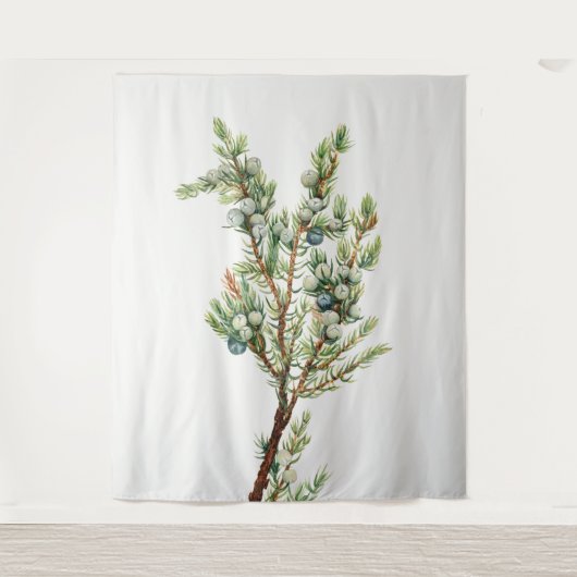 Eenvoudige Botanische Mountain Juniper Wandkleed (Voorkant)