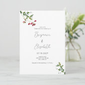 Eenvoudige botanische roze rode groene bloemen Bru Kaart (Staand voorkant)