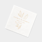 Eenvoudige Botanische Stem Wedding Monogram Folie Servetten (Links)