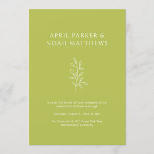 Eenvoudige botanische typografie Chartreuse Green Kaart
