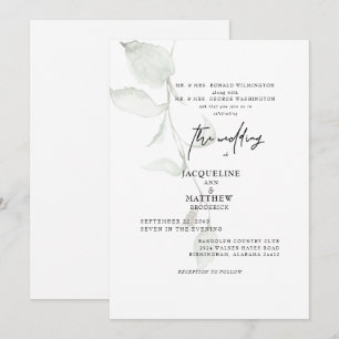 Eenvoudige botanische uitnodiging voor beide ouder