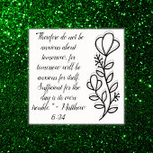 Eenvoudige Botanische Zwart-Wit Bijbel Verse | Poster