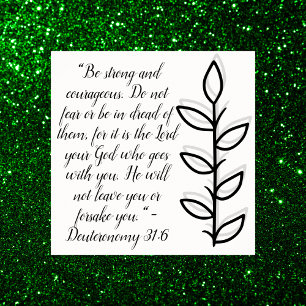 Eenvoudige Botanische Zwart-Wit Bijbel Verse Poster