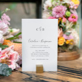 Eenvoudige botanische zwarte monogram Boho Weddens Kaart