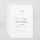 Eenvoudige botanische zwarte monogram Boho Weddens Kaart (Voorkant)