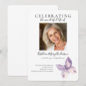 Eenvoudige Boterfly-begrafenisuitnodiging Kaart (Voorkant / Achterkant)