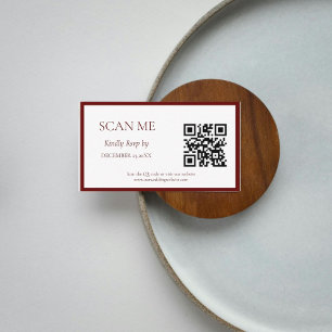 Eenvoudige Bourgogne Botanische kam monogram bruil Informatiekaartje