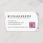 Eenvoudige Bourgondische witte kip QR-code Visitekaartje (Achterkant)