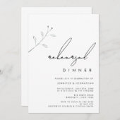 Eenvoudige Branch Greenery Rehearsal Dinner Uitnod Kaart (Voorkant / Achterkant)