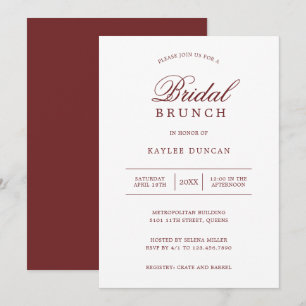 Eenvoudige bridale bruinkool uit Bourgogne en Whit Kaart