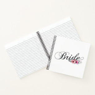 Eenvoudige Bride Floral Calligrafie   Laptop Notitieboek