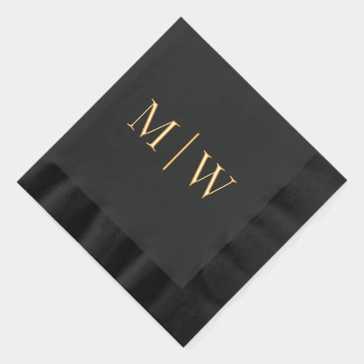 Eenvoudige bruid bruidegom bruiloft 2 Initiaal Mon Folie Servetten (Rechts)