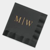 Eenvoudige bruid bruidegom bruiloft 2 Initiaal Mon Folie Servetten (Links)