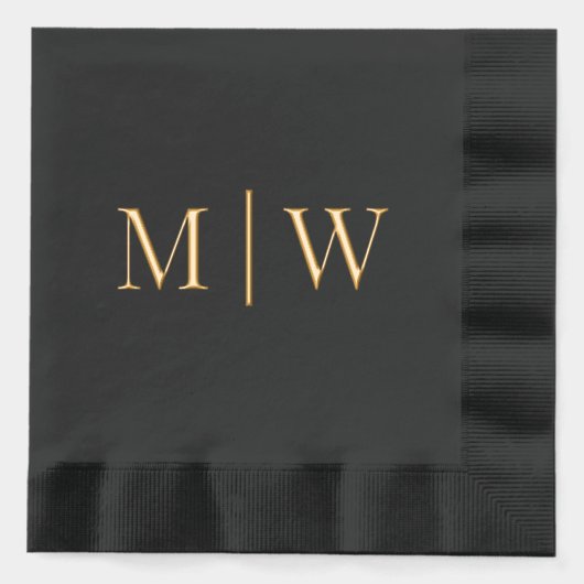 Eenvoudige bruid bruidegom bruiloft 2 Initiaal Mon Folie Servetten (Voorkant)