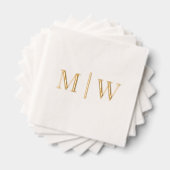 Eenvoudige bruid bruidegom bruiloft 2 Initiaal Mon Folie Servetten (Insitu (Gestapeld))