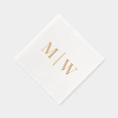 Eenvoudige bruid bruidegom bruiloft 2 Initiaal Mon Folie Servetten (Rechts)