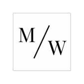 Eenvoudige bruid bruidegom bruiloft 2 Initiaal Mon Rubberstempel (Afrduk)