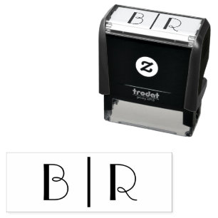 Eenvoudige bruid bruidegom bruiloft 2 Initiaal Mon Zelfinktende Stempel