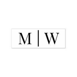 Eenvoudige bruid bruidegom bruiloft 2 Initiaal Mon Zelfinktende Stempel