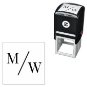 Eenvoudige bruid bruidegom bruiloft 2 Initiaal Mon Zelfinktende Stempel (In situ)