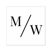 Eenvoudige bruid bruidegom bruiloft 2 Initiaal Mon Zelfinktende Stempel (Design)